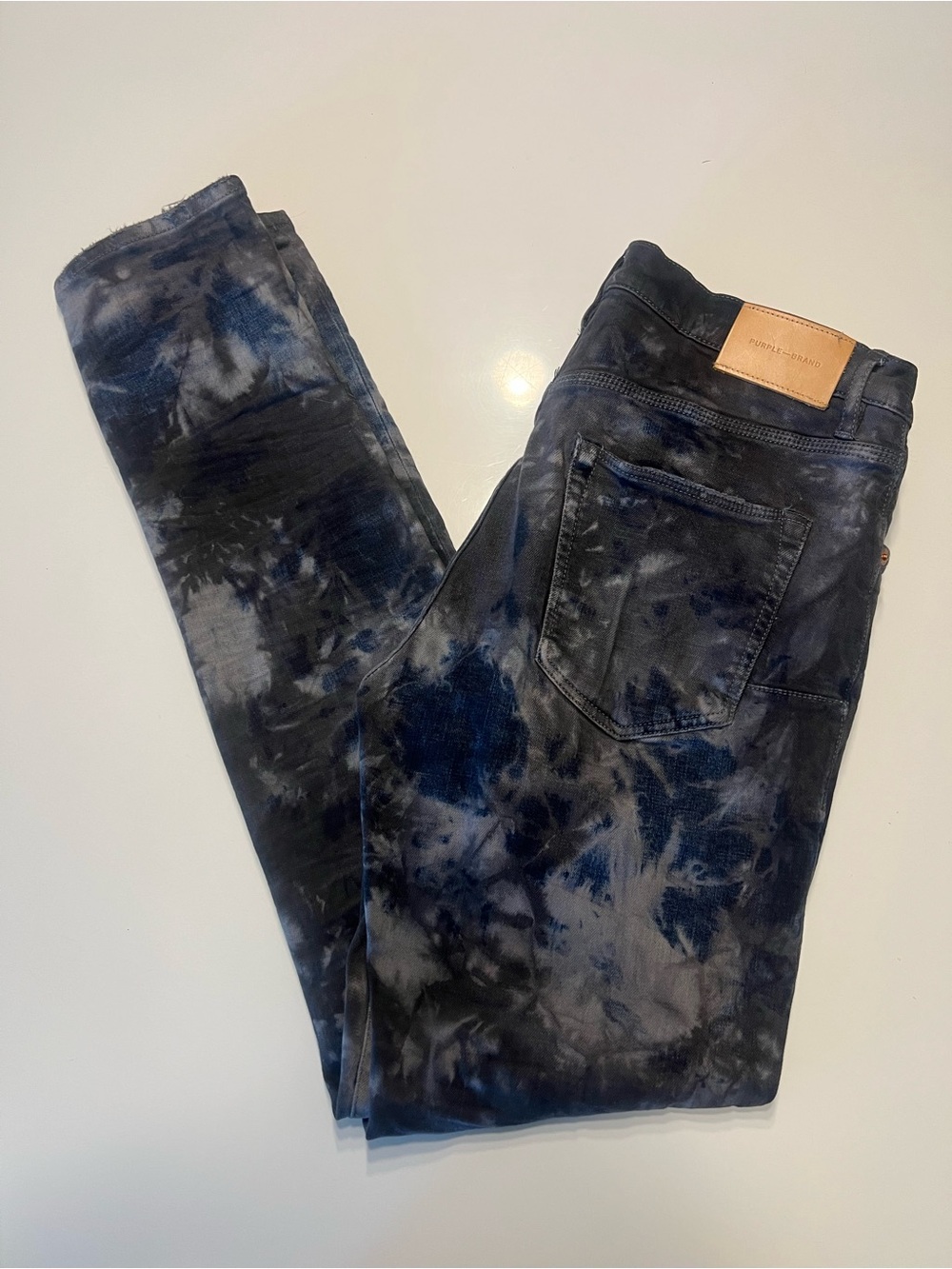 Men's Tie-Dye Blue & Black Jeans